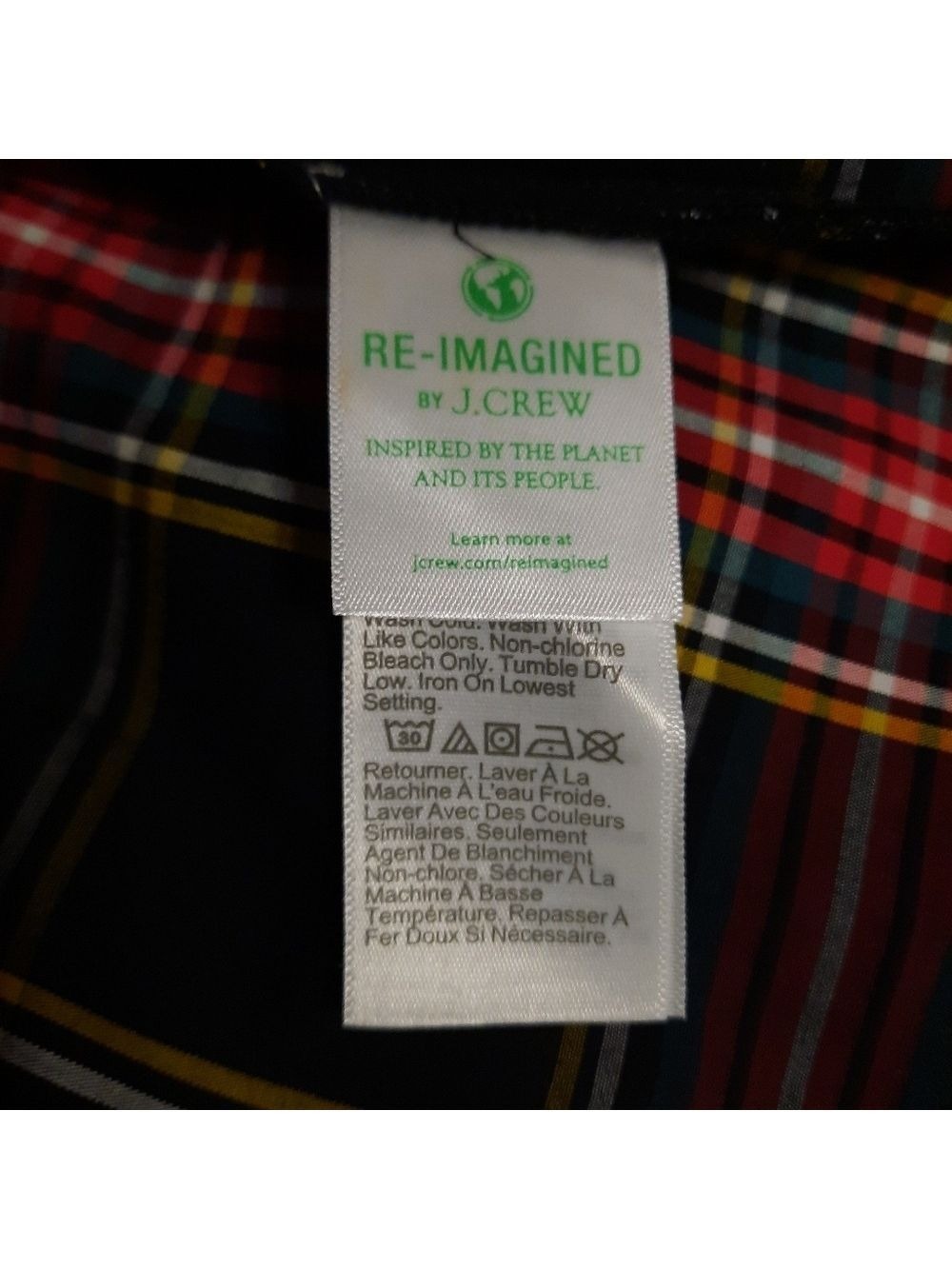 J Crew Tartan Ruffle Blouse Long Sleeve Poplin XS - Picture 6 of 7